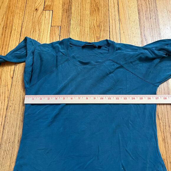 Athleta Shirt Womens XS High Serenity Criss Cross Sweatshirt Teal Blue Green - Picture 7 of 8